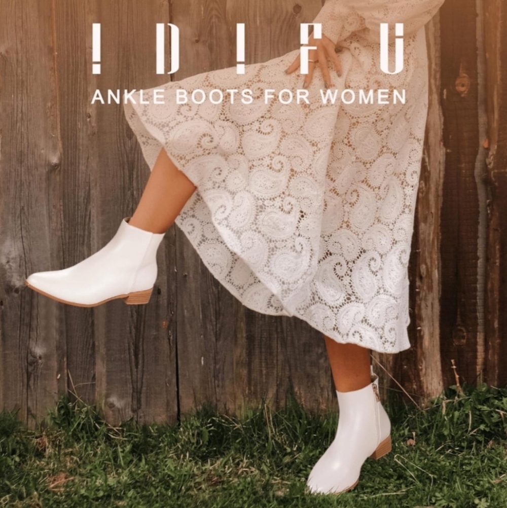 Elegant White Ankle Boots